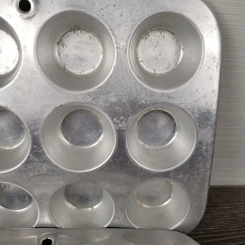 Comet 12 Cup Aluminum Mini Muffin Tin Pan Cupcake Tassies Tarts VTG Bake